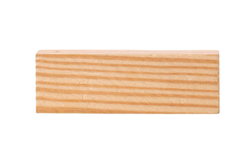 natural wooden plank with pattern isolated on white background