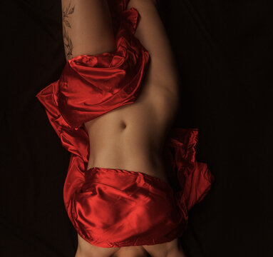 naked woman nude in red 