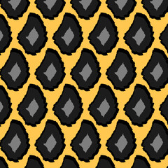 Abstract pattern with geometric forms. Black on yellow background. Great element for your design.