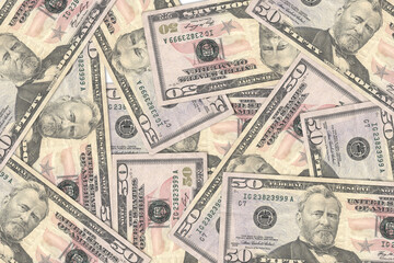 US currency. US dollars. Macro view of USA paper money. Close-up USA money. USA baknotes background