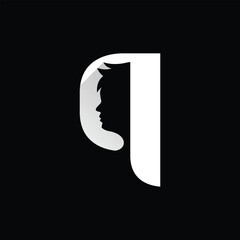 Letter Q Boy Face Logo Design Template Inspiration, Vector Illustration.