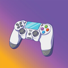 Joystick Game Console Vector Icon Illustration. Colorful Video Game Controller Icon Concept White Isolated. Flat Cartoon Style Suitable for Web Landing Page, Banner, Flyer, Sticker