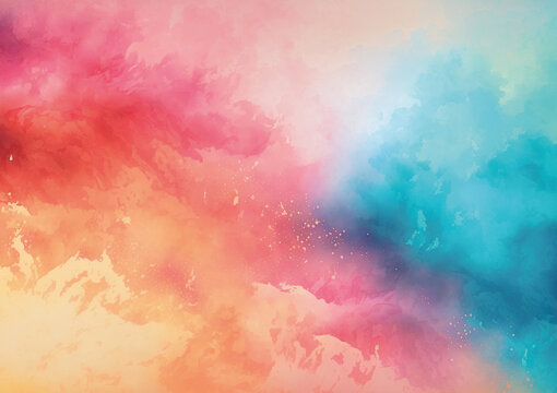 Bunter Aquarell-Hintergrund (KI-/AI-generiert)	
