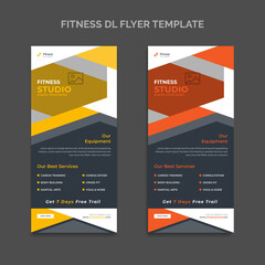 Gym Rack Card dl flyer template