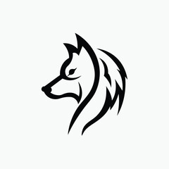 Wolf Silhoutte  Vector Logo Illustration. Black Wolf Silhoutte Concept White Isolated. Flat Cartoon Style Suitable for Web Landing Page, Banner, Flyer, Sticker
