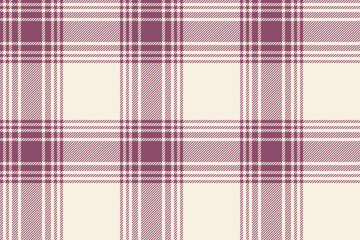 Plaid background, check seamless pattern in pink. Vector fabric texture for textile print, wrapping paper, gift card or wallpaper.