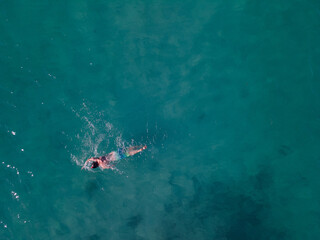 Swimming in crystal clear water at Western Australian Beach - Woodman Point 
