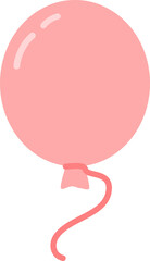 Pink balloon flying celebration and party drawing doodle icon flat vector design