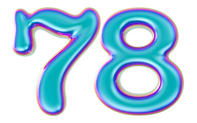 Obraz premium 3D Modern Number 78 Generative AI