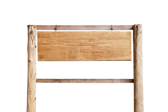 Wooden arrow sign isolated on white background for design usage purpose.