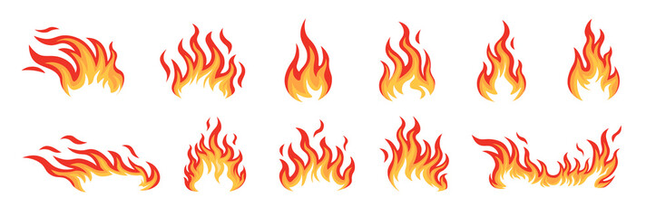 Fire icon. Flame icon set.Fire vector.