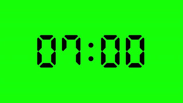 Simple countdown timer of 10 seconds (black letters on chromakey background)