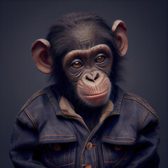 Monkey dressed as a human, Generative AI