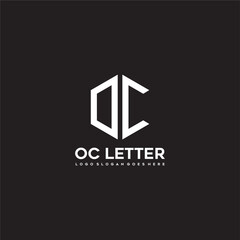 OC Hexagon letter logo vector image