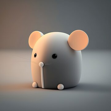 simplified mouse illustration in a minimalist 3Dlike style