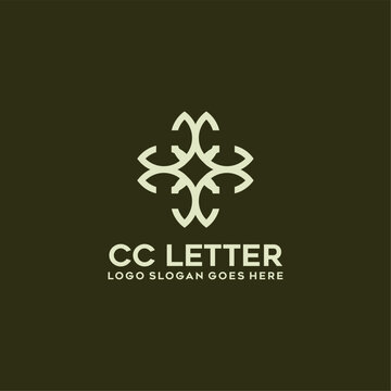 CC letter ornament logo vector image