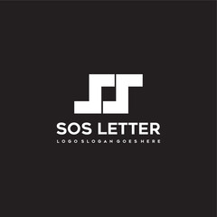 SOS Letter squared logo vector image