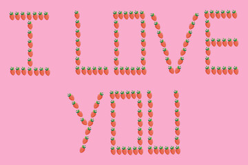 phrase I love you from strawberries