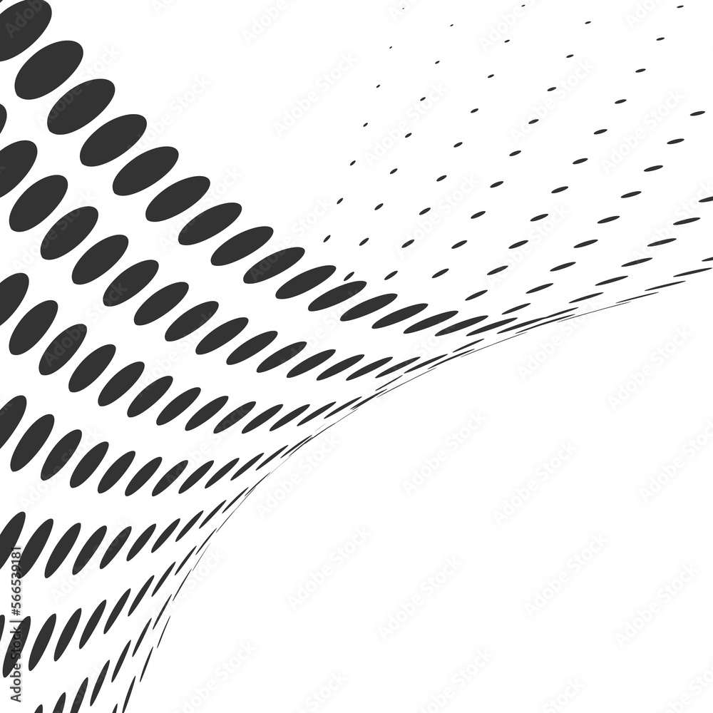 Poster halftone curve. dotted pattern shape abstract background