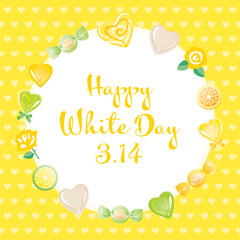 ホワイトデーのキャンディーの背景イラスト