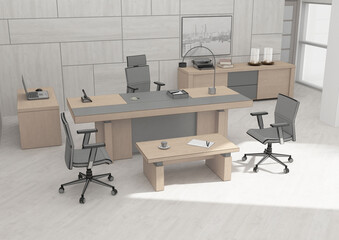 VIP office furniture color grid 3D rendering