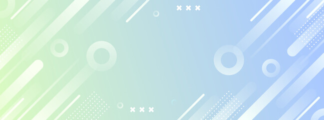 banner background. colorful, green and blue gradient, geometric effect