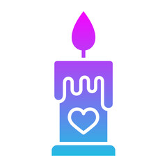Candle Glyph Gradient Icon