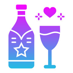 Champagne Glyph Gradient Icon