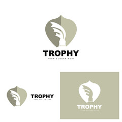 Championship Trophy Logo, Champion Award Winner Trophy Design, Vector Icon Template