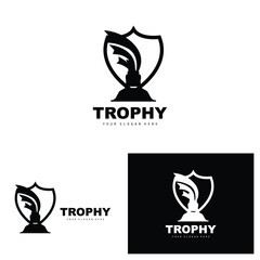 Championship Trophy Logo, Champion Award Winner Trophy Design, Vector Icon Template