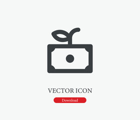 Invest vector icon. Editable stroke. Symbol in Line Art Style for Design, Presentation, Website or Mobile Apps Elements, Logo. Investing symbol illustration. Pixel vector graphics - Vector