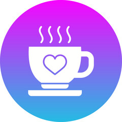 Coffee Gradient Circle Glyph Inverted Icon