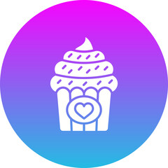 Cupcake Gradient Circle Glyph Inverted Icon