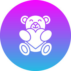 Bear Gradient Circle Glyph Inverted Icon