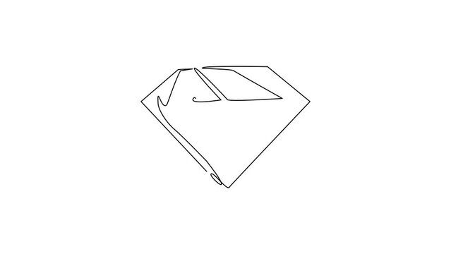 Animated self drawing of continuous line draw diamond flat line icon. linear style sign for mobile concept and web design. Symbol, logo illustration. Pixel perfect. Full length one line animation