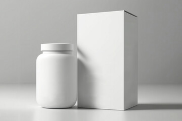 brand, bottle packaging, box,  minimal, white, skincare