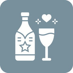 Champagne Multicolor Round Corner Glyph Inverted Icon