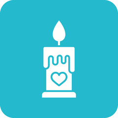 Candle Multicolor Round Corner Glyph Inverted Icon