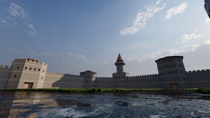 old castle in the town