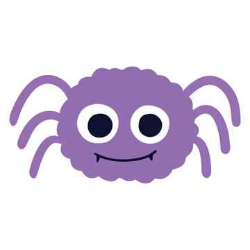 Cute Purple Spider Illustration