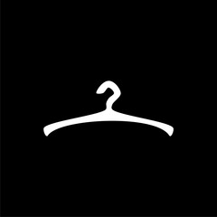 Hand Drawn hanger icon  illustration isolated on black background