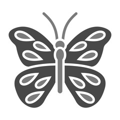 Butterfly Greyscale Glyph Icon