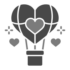 Hot Air Balloon Greyscale Glyph Icon