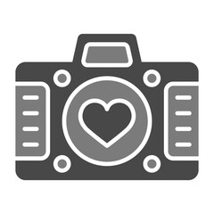 Photo Camera Greyscale Glyph Icon
