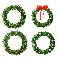 Watercolor winter christmas wreath