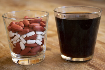 pills and junk drinks