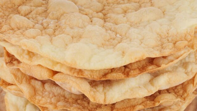 Layers of cake Napoleon. Bakery Oriental bread 