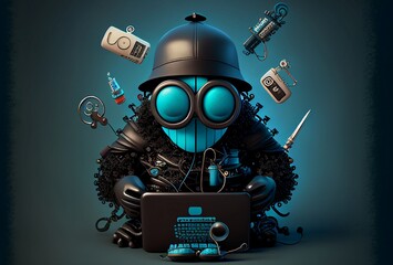 Hacking stuffs with just 1 click - Illustration