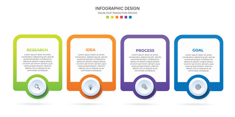 Steps business data visualization timeline process infographic template design with icons