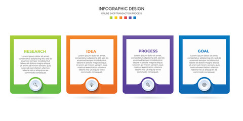 Steps business data visualization timeline process infographic template design with icons